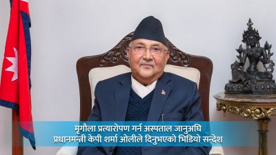 मिर्गौला प्रत्याराेपण गर्न अस्पताल जानुअघि प्रधानमन्त्री केपी शर्मा ओलीले दिएको…