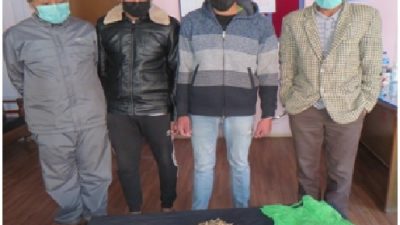 ८६७ ग्राम यार्सागुम्बासहित ४ जना पक्राउ