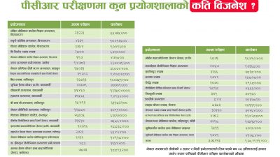 पीसीआर परीक्षणमा निजी ल्याबको १ अर्ब ३८ करोडको विजनेश, कुन…