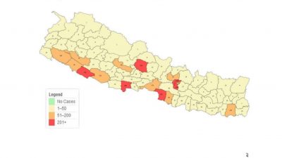 काठमाडौंसहित यी हुन् ‘रेड जोन’मा परेका ६ वटा जिल्ला