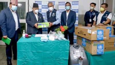 डब्लुएचओद्वारा १८ लाख डलर बराबरको स्वास्थ्य सामग्री सहयोग