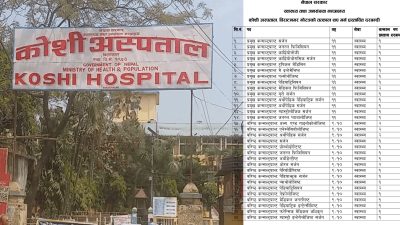कोशी अस्पतालमा ६८ चिकित्सक र १०२ नर्ससहित २५५ कर्मचारी तत्काल…