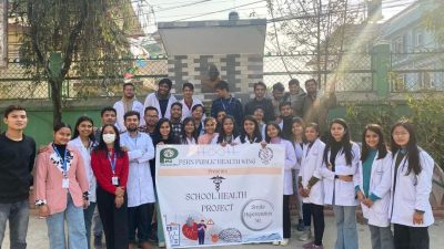 आईओएमका विद्यार्थीहरुद्वारा ४ वटा विद्यालयमा स्वास्थ्य सचेतना कार्यक्रम संचालन
